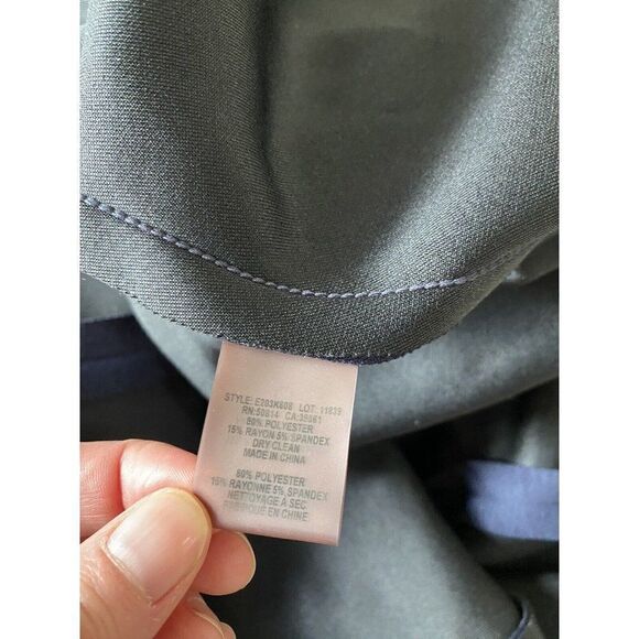 Elie Tahari Dress Navy Dark Blue Hi Low V-Neck Swing 14 Sleeveless - Picture 6 of 9